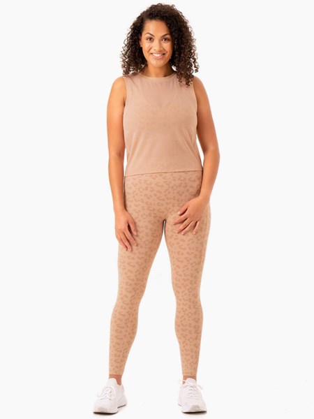 Ryderwear Ultra Mesh Tank Tan | JWKHGL359